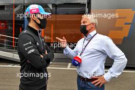 (L to R): Guanyu Zhou (CHN) Alpine F1 Team Test Driver with Johnny Herbert (GBR) Sky Sports F1 Presenter. 02.07.2021. Formula 1 World Championship, Rd 9, Austrian Grand Prix, Spielberg, Austria, Practice Day.