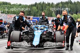 Fernando Alonso (ESP) Alpine F1 Team A521 on the grid. 04.07.2021. Formula 1 World Championship, Rd 9, Austrian Grand Prix, Spielberg, Austria, Race Day.