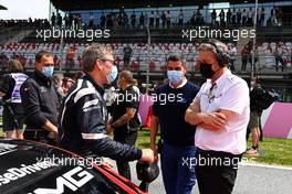 (L to R): Bernd Maylander (GER) FIA Safety Car Driver with Michael Masi (AUS) FIA Race Director and Steve Nielsen (GBR) FOM Sporting Director on the grid. 04.07.2021. Formula 1 World Championship, Rd 9, Austrian Grand Prix, Spielberg, Austria, Race Day.