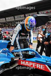 Fernando Alonso (ESP) Alpine F1 Team A521 on the grid. 04.07.2021. Formula 1 World Championship, Rd 9, Austrian Grand Prix, Spielberg, Austria, Race Day.