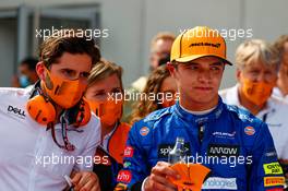 Third placed Lando Norris (GBR) McLaren in parc ferme. 04.07.2021. Formula 1 World Championship, Rd 9, Austrian Grand Prix, Spielberg, Austria, Race Day.