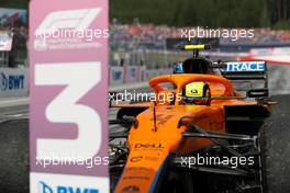 Third placed Lando Norris (GBR) McLaren MCL35M in parc ferme. 04.07.2021. Formula 1 World Championship, Rd 9, Austrian Grand Prix, Spielberg, Austria, Race Day.