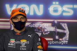 Max Verstappen (NLD) Red Bull Racing in the post race FIA Press Conference. 04.07.2021. Formula 1 World Championship, Rd 9, Austrian Grand Prix, Spielberg, Austria, Race Day.