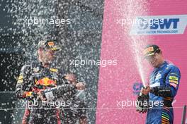 1st place Max Verstappen (NLD) Red Bull Racing with 3rd place Lando Norris (GBR) McLaren. 04.07.2021. Formula 1 World Championship, Rd 9, Austrian Grand Prix, Spielberg, Austria, Race Day.