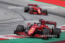 Charles Leclerc (MON) Ferrari SF-21 leads Carlos Sainz Jr (ESP) Ferrari SF-21. 04.07.2021. Formula 1 World Championship, Rd 9, Austrian Grand Prix, Spielberg, Austria, Race Day.