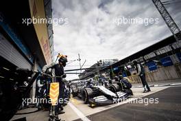 Nicholas Latifi (CDN) Williams Racing FW43B makes a pit stop. 04.07.2021. Formula 1 World Championship, Rd 9, Austrian Grand Prix, Spielberg, Austria, Race Day.