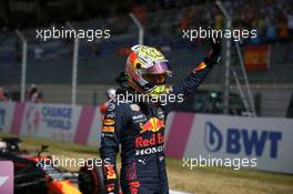 Pole sitter Max Verstappen (NLD) Red Bull Racing RB16B celebrates in qualifying parc ferme. 03.07.2021. Formula 1 World Championship, Rd 9, Austrian Grand Prix, Spielberg, Austria, Qualifying Day.