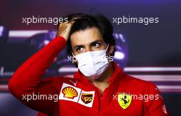 Carlos Sainz Jr (ESP) Ferrari in the FIA Press Conference. 01.07.2021. Formula 1 World Championship, Rd 9, Austrian Grand Prix, Spielberg, Austria, Preparation Day.