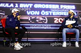 (L to R): Nicholas Latifi (CDN) Williams Racing and Pierre Gasly (FRA) AlphaTauri in the FIA Press Conference. 01.07.2021. Formula 1 World Championship, Rd 9, Austrian Grand Prix, Spielberg, Austria, Preparation Day.