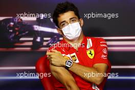 Charles Leclerc (MON) Ferrari in the FIA Press Conference. 01.07.2021. Formula 1 World Championship, Rd 9, Austrian Grand Prix, Spielberg, Austria, Preparation Day.