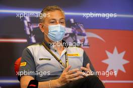 Mario Isola (ITA) Pirelli Racing Manager in the FIA Press Conference. 04.06.2021. Formula 1 World Championship, Rd 6, Azerbaijan Grand Prix, Baku Street Circuit, Azerbaijan, Practice Day.