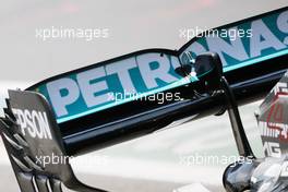 Lewis Hamilton (GBR) Mercedes AMG F1 W12 - rear wing with dots to measure flexing. 04.06.2021. Formula 1 World Championship, Rd 6, Azerbaijan Grand Prix, Baku Street Circuit, Azerbaijan, Practice Day.