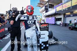 Pierre Gasly (FRA) AlphaTauri celebrates his third position in parc ferme. 06.06.2021. Formula 1 World Championship, Rd 6, Azerbaijan Grand Prix, Baku Street Circuit, Azerbaijan, Race Day.