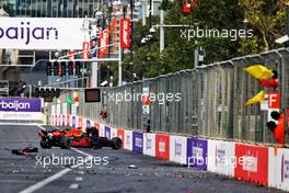 Max Verstappen (NLD) Red Bull Racing RB16B crashed out of the lead of the race. 06.06.2021. Formula 1 World Championship, Rd 6, Azerbaijan Grand Prix, Baku Street Circuit, Azerbaijan, Race Day.
