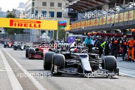 Pierre Gasly (FRA) AlphaTauri AT02 in the pits while the race is stopped. 06.06.2021. Formula 1 World Championship, Rd 6, Azerbaijan Grand Prix, Baku Street Circuit, Azerbaijan, Race Day.