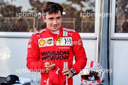 Charles Leclerc (MON) Ferrari celebrates his pole position in qualifying parc ferme. 05.06.2021. Formula 1 World Championship, Rd 6, Azerbaijan Grand Prix, Baku Street Circuit, Azerbaijan, Qualifying Day.