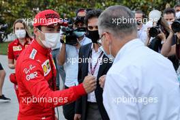 (L to R): Charles Leclerc (MON) Ferrari with Arif Rahimov (AZE) Executive Director of Baku City Circuit at a tree planting ceremony for the Grand Prix Think Green Initiative. 05.06.2021. Formula 1 World Championship, Rd 6, Azerbaijan Grand Prix, Baku Street Circuit, Azerbaijan, Qualifying Day.