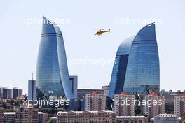 Scenic Baku - TV helicopter. 05.06.2021. Formula 1 World Championship, Rd 6, Azerbaijan Grand Prix, Baku Street Circuit, Azerbaijan, Qualifying Day.