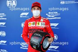 Charles Leclerc (MON) Ferrari with the Pirelli Pole Position Award in parc ferme. 05.06.2021. Formula 1 World Championship, Rd 6, Azerbaijan Grand Prix, Baku Street Circuit, Azerbaijan, Qualifying Day.