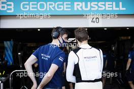 George Russell (GBR) watches his Williams Racing FW43B being repaired before qualifying. 05.06.2021. Formula 1 World Championship, Rd 6, Azerbaijan Grand Prix, Baku Street Circuit, Azerbaijan, Qualifying Day.