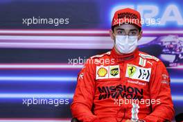 Charles Leclerc (MON) Ferrari in the post qualifying FIA Press Conference. 05.06.2021. Formula 1 World Championship, Rd 6, Azerbaijan Grand Prix, Baku Street Circuit, Azerbaijan, Qualifying Day.