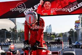 Pole sitter Charles Leclerc (MON) Ferrari SF-21 in qualifying parc ferme. 05.06.2021. Formula 1 World Championship, Rd 6, Azerbaijan Grand Prix, Baku Street Circuit, Azerbaijan, Qualifying Day.