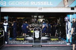 George Russell (GBR) watches his Williams Racing FW43B being repaired before qualifying. 05.06.2021. Formula 1 World Championship, Rd 6, Azerbaijan Grand Prix, Baku Street Circuit, Azerbaijan, Qualifying Day.