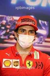 Carlos Sainz Jr (ESP) Ferrari in the FIA Press Conference. 03.06.2021. Formula 1 World Championship, Rd 6, Azerbaijan Grand Prix, Baku Street Circuit, Azerbaijan, Preparation Day.