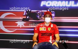 Charles Leclerc (MON) Ferrari in the FIA Press Conference. 03.06.2021. Formula 1 World Championship, Rd 6, Azerbaijan Grand Prix, Baku Street Circuit, Azerbaijan, Preparation Day.