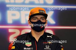 Max Verstappen (NLD) Red Bull Racing in the FIA Press Conference. 03.06.2021. Formula 1 World Championship, Rd 6, Azerbaijan Grand Prix, Baku Street Circuit, Azerbaijan, Preparation Day.