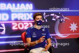 George Russell (GBR) Williams Racing in the FIA Press Conference. 03.06.2021. Formula 1 World Championship, Rd 6, Azerbaijan Grand Prix, Baku Street Circuit, Azerbaijan, Preparation Day.