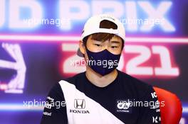 Yuki Tsunoda (JPN) AlphaTauri in the FIA Press Conference. 03.06.2021. Formula 1 World Championship, Rd 6, Azerbaijan Grand Prix, Baku Street Circuit, Azerbaijan, Preparation Day.
