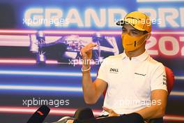 Lando Norris (GBR) McLaren in the FIA Press Conference. 03.06.2021. Formula 1 World Championship, Rd 6, Azerbaijan Grand Prix, Baku Street Circuit, Azerbaijan, Preparation Day.