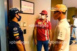 (L to R): Sergio Perez (MEX) Red Bull Racing, Carlos Sainz Jr (ESP) Ferrari, and Lando Norris (GBR) McLaren. 03.06.2021. Formula 1 World Championship, Rd 6, Azerbaijan Grand Prix, Baku Street Circuit, Azerbaijan, Preparation Day.