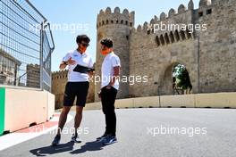 Lando Norris (GBR) McLaren walks the circuit with the team. 03.06.2021. Formula 1 World Championship, Rd 6, Azerbaijan Grand Prix, Baku Street Circuit, Azerbaijan, Preparation Day.