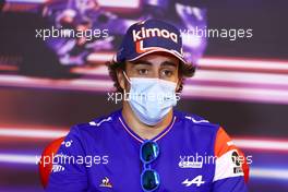 Fernando Alonso (ESP) Alpine F1 Team in the FIA Press Conference. 03.06.2021. Formula 1 World Championship, Rd 6, Azerbaijan Grand Prix, Baku Street Circuit, Azerbaijan, Preparation Day.