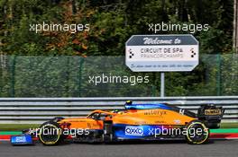 Lando Norris (GBR) McLaren MCL35M. 27.08.2021. Formula 1 World Championship, Rd 12, Belgian Grand Prix, Spa Francorchamps, Belgium, Practice Day.