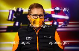 Andreas Seidl, McLaren Managing Director in the FIA Press Conference. 27.08.2021. Formula 1 World Championship, Rd 12, Belgian Grand Prix, Spa Francorchamps, Belgium, Practice Day.
