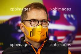 Andreas Seidl, McLaren Managing Director in the FIA Press Conference. 27.08.2021. Formula 1 World Championship, Rd 12, Belgian Grand Prix, Spa Francorchamps, Belgium, Practice Day.