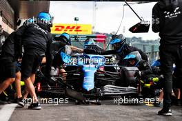 Fernando Alonso (ESP) Alpine F1 Team A521 practices a pit stop. 27.08.2021. Formula 1 World Championship, Rd 12, Belgian Grand Prix, Spa Francorchamps, Belgium, Practice Day.
