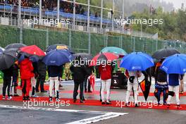 Drivers as the grid observes the national anthem. 29.08.2021. Formula 1 World Championship, Rd 12, Belgian Grand Prix, Spa Francorchamps, Belgium, Race Day.