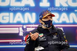 Max Verstappen (NLD) Red Bull Racing in the post race FIA Press Conference. 29.08.2021. Formula 1 World Championship, Rd 12, Belgian Grand Prix, Spa Francorchamps, Belgium, Race Day.