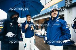 (L to R): Alexander Albon (THA) Red Bull Racing Reserve and Development Driver; George Russell (GBR) Williams Racing; and Nicholas Latifi (CDN) Williams Racing, in the pits while the race is stopped. 29.08.2021. Formula 1 World Championship, Rd 12, Belgian Grand Prix, Spa Francorchamps, Belgium, Race Day.