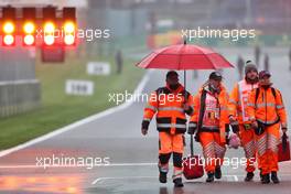 Circuit atmosphere - marshals head home after the race is stopped. 29.08.2021. Formula 1 World Championship, Rd 12, Belgian Grand Prix, Spa Francorchamps, Belgium, Race Day.