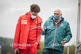 (L to R): Mattia Binotto (ITA) Ferrari Team Principal with Lawrence Stroll (CDN) Aston Martin F1 Team Investor. 28.08.2021. Formula 1 World Championship, Rd 12, Belgian Grand Prix, Spa Francorchamps, Belgium, Qualifying Day.