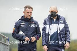 (L to R): Christian Horner (GBR) Red Bull Racing Team Principal with Franz Tost (AUT) AlphaTauri Team Principal. 28.08.2021. Formula 1 World Championship, Rd 12, Belgian Grand Prix, Spa Francorchamps, Belgium, Qualifying Day.