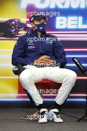 George Russell (GBR) Williams Racing in the post qualifying FIA Press Conference. 28.08.2021. Formula 1 World Championship, Rd 12, Belgian Grand Prix, Spa Francorchamps, Belgium, Qualifying Day.