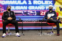 (L to R): Fernando Alonso (ESP) Alpine F1 Team and Yuki Tsunoda (JPN) AlphaTauri in the FIA Press Conference. 26.08.2021. Formula 1 World Championship, Rd 12, Belgian Grand Prix, Spa Francorchamps, Belgium, Preparation Day.