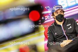 Fernando Alonso (ESP) Alpine F1 Team in the FIA Press Conference. 26.08.2021. Formula 1 World Championship, Rd 12, Belgian Grand Prix, Spa Francorchamps, Belgium, Preparation Day.