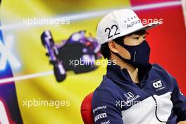 Yuki Tsunoda (JPN) AlphaTauri in the FIA Press Conference. 26.08.2021. Formula 1 World Championship, Rd 12, Belgian Grand Prix, Spa Francorchamps, Belgium, Preparation Day.